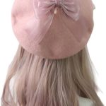 Women Wool Beret Hat Bow Beret Cap  Style Beret Hat Painter Beret for Ladies Girls Birthday Gifts