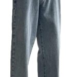 Men's Loose Fit Straight Leg Denim Jeans Baggy Wide Leg Plain Pants Trousers