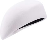 Women Unisex  Wool Felt Beret Hats Pillbox Fascinator Saucer Tilt Cap