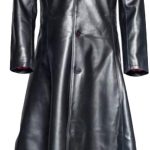 Mens Vintage Classic WW2 Officer Military Uniform Black Leather Trench Coat Jacket Long Trench Coat Motorcycle Jakcet