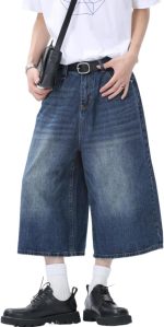 Long Jorts  Hip Hop Jean Shorts Men Baggy Denim Shorts Loose Casual Vintage Wide Leg Designer Skater Shorts