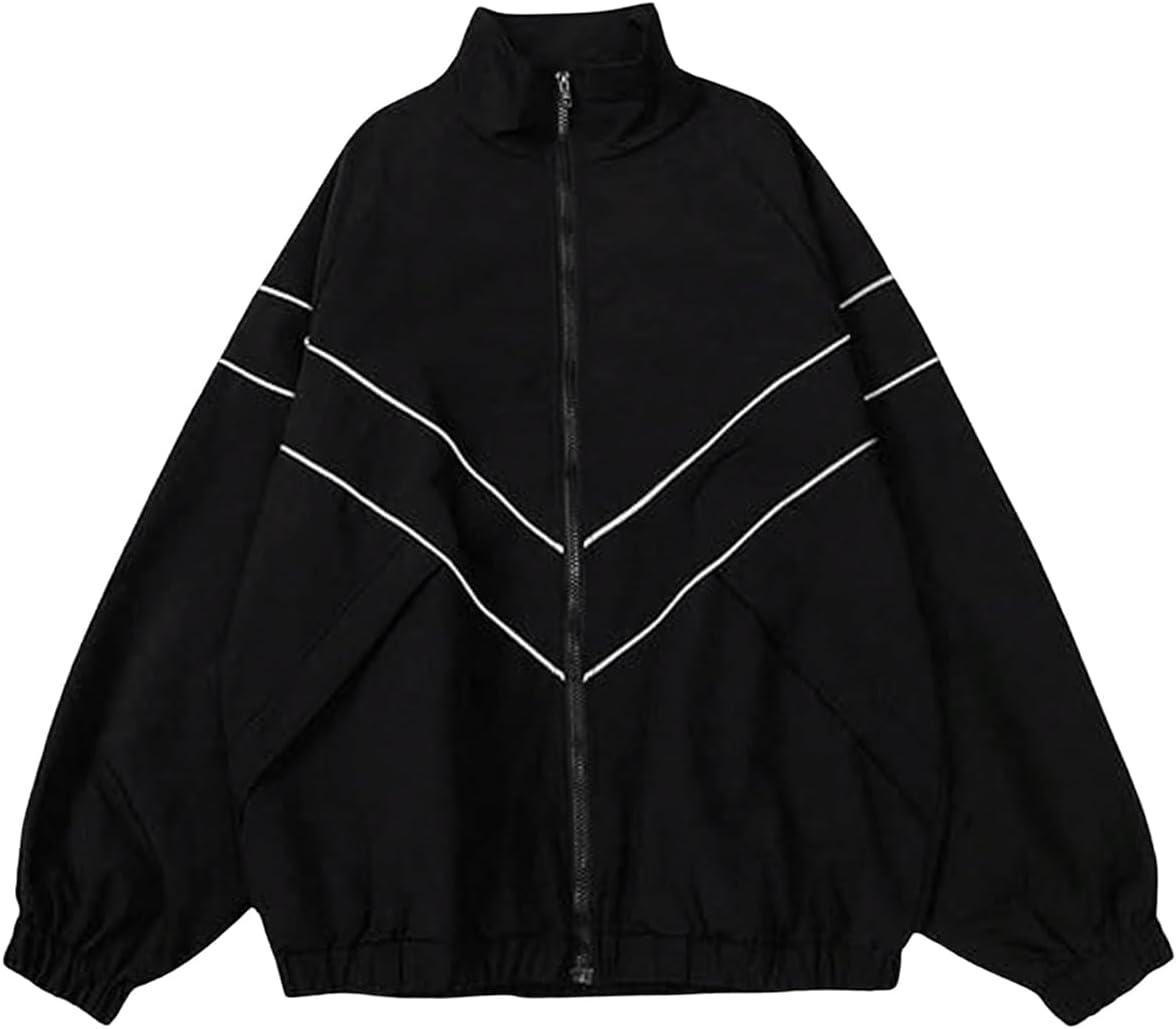 51s-GKJBI4L._AC_SL1500_.jpg Men Zip Up Jacket Lightweight Windbreaker Outerwear Varsity Jackets - Image 1