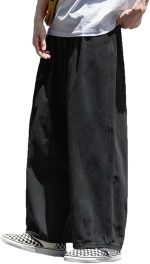 Men's Loose Wide Leg Jeans Straight Baggy Hip hop Streetwear Skateboard Denim Pants