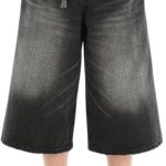 Cropped Jeans for Women Men High Waist Wide Leg Baggy Jorts  Casual Denim Capris Pants  Summer Clothes.