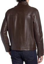men Smooth Leather Moto Jacket - Image 2
