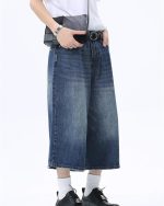 Long Jorts  Hip Hop Jean Shorts Men Baggy Denim Shorts Loose Casual Vintage Wide Leg Designer Skater Shorts - Image 2