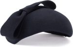 Teardrop Women Wool Felt Fascinator Hat Bow Tam Beret Casque
