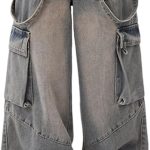 Women Jeans Hip Hop Street Fashion Retro Design Casual Low Waist Loose Straight Leg Jeans Gothic Denim Overalls