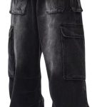 Cargo Pants with Pockets Men Women Baggy Jeans  Wide Leg  Loose Jeans Clothes Streetwear Black