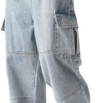 Denim Cargo Pants  Baggy Jeans Gothic Punk Wide Leg Streetwear Oversized Relaxed Fit Jeans