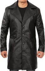 Leather Car Coats For Men - Black/Brown Real Leather Jacket Men - Image 2