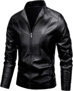 Men's Casual Faux Leather Jacket - Image 2