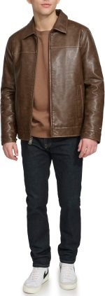 mens  Men's Classic Faux Leather Jacket - Image 2