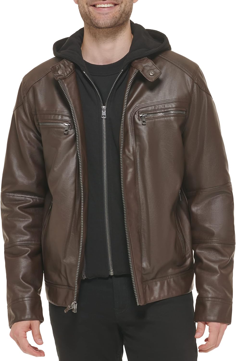 71SjUMioc8L._AC_SL1500_.jpg men Motorcycle Jacket With Removable Hoodie - Image 1