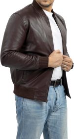 Varsity Style Leather Bomber Jacket Men - Casual Fashion Real Suede Classic MA-1 Leather Jacket Men