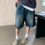 Jean Shorts Streetwear  Baggy Oversized Baggy Jean Vintage Jorts - Image 2