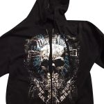 Women Men  Zip Up Hoodie Oversized Skeleton Graphic Hoodies Jacket Aesthetic Vintage Gothic  Sweatshirt - Image 2
