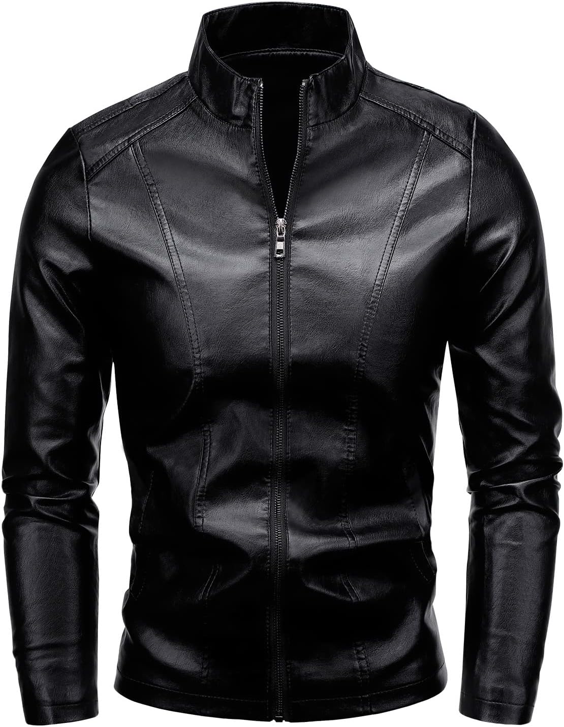 71rCbdUHTrL._AC_SL1500_.jpg Men's Casual Faux Leather Jacket - Image 1