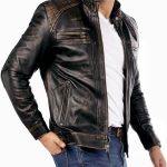 Signature Diamond Style Lambskin Leather Jacket Men - Premium Leather  Vintage Look Motorcycle Jacket Men