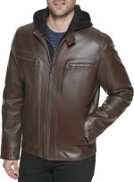 men Motorcycle Jacket With Removable Hoodie - Image 2