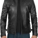 Mens Leather Jacket - Real Lambskin  Motorcyle Style Leather Jackets For Men