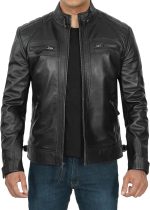 Mens Leather Jacket - Real Lambskin  Motorcyle Style Leather Jackets For Men