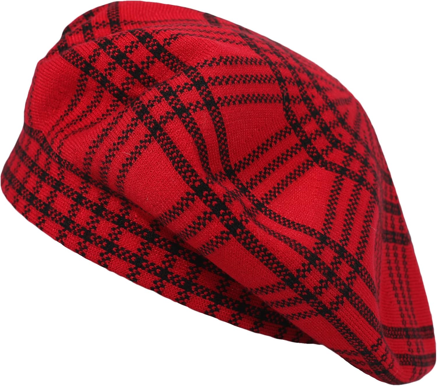 81Og7EHSijL._AC_SL1500_.jpg Womens Beret Hat Reversible Knitted Thickened Warm Cap for Ladies Girls - Image 1