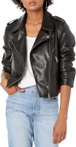 Women  Faux Leather Moto Jacket