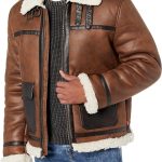 mens Faux Shearling Rancher Aviator Jacket