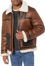 mens Faux Shearling Rancher Aviator Jacket