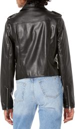 Women  Faux Leather Moto Jacket - Image 2